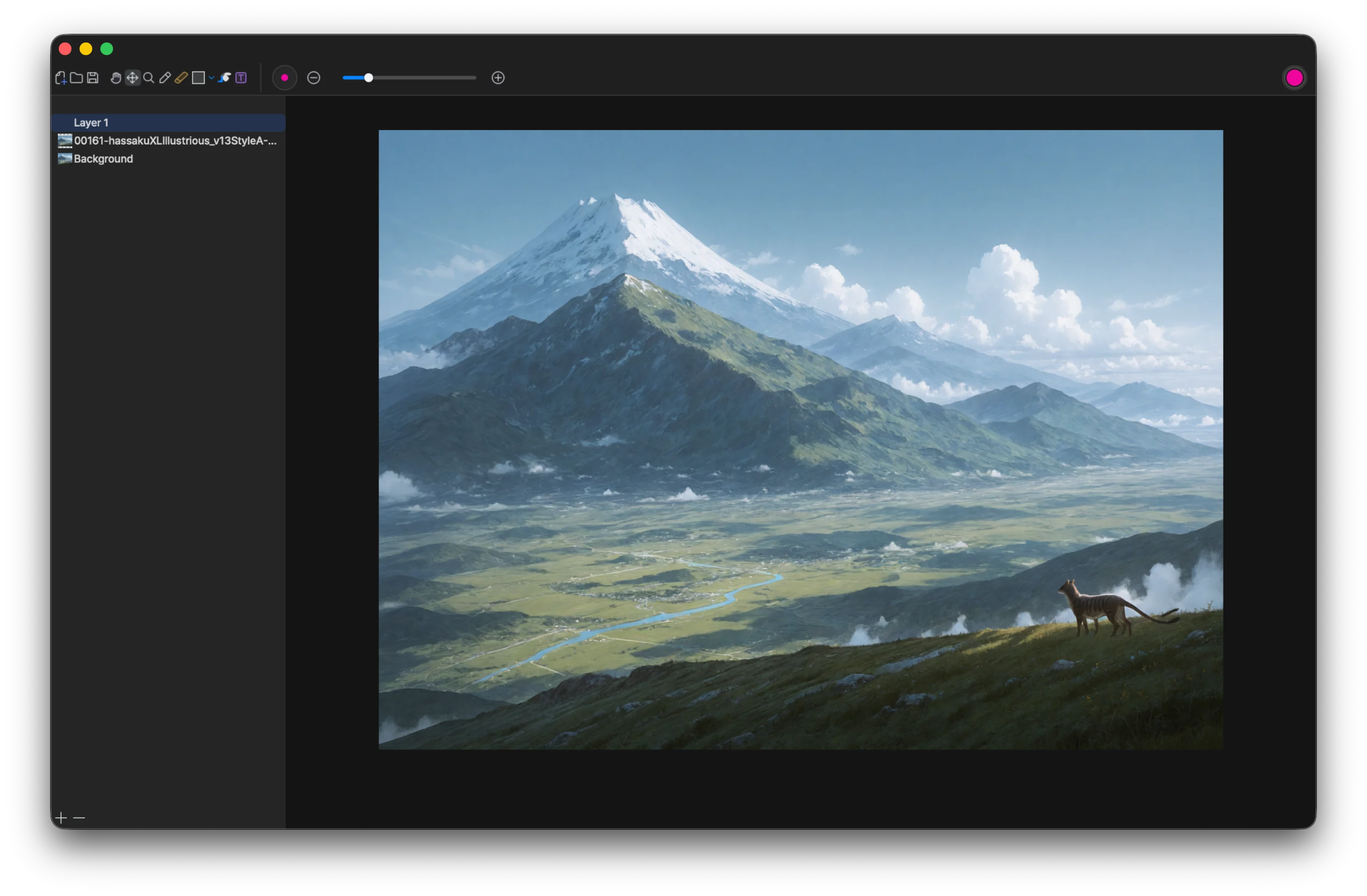 Mountain drawing and handwritten ideas on the Vincent digital canvas