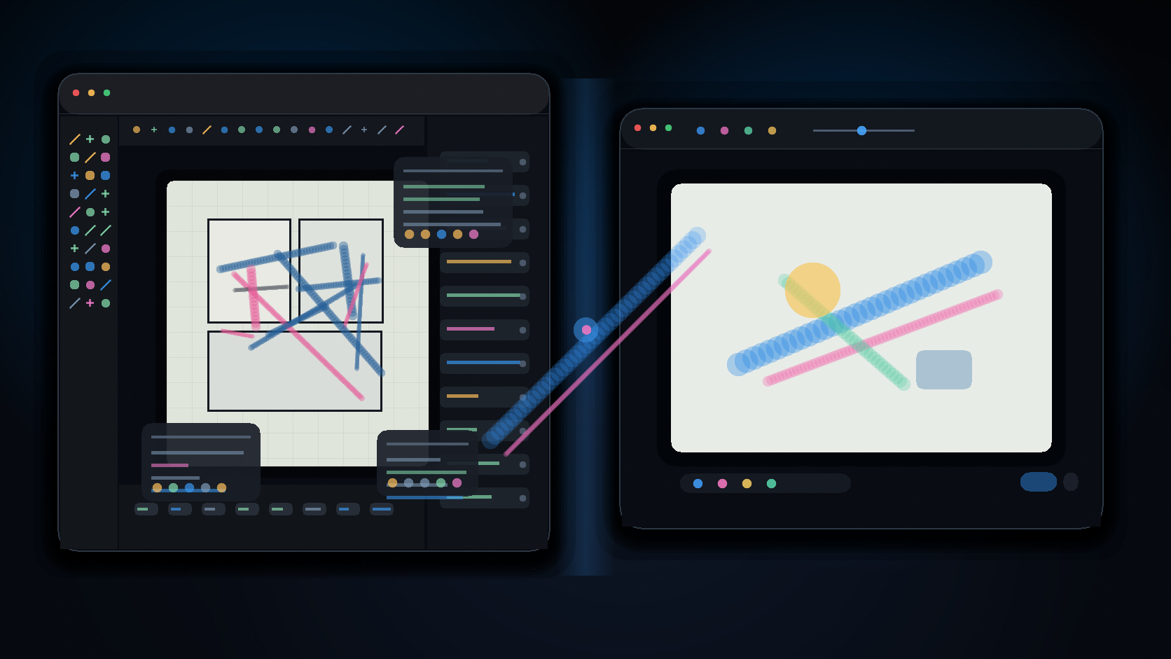 Abstract comparison of a feature checklist and a quiet digital paper surface