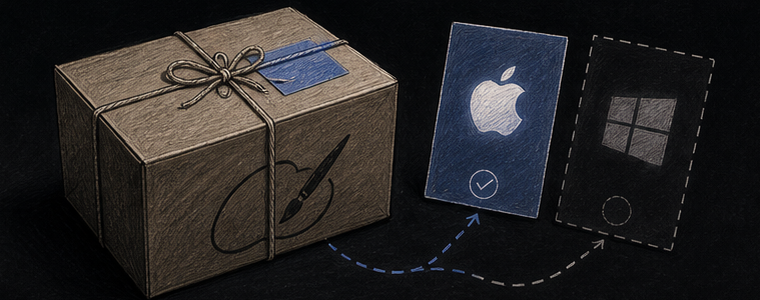 Hand-drawn Vincent release package with desktop platform cards